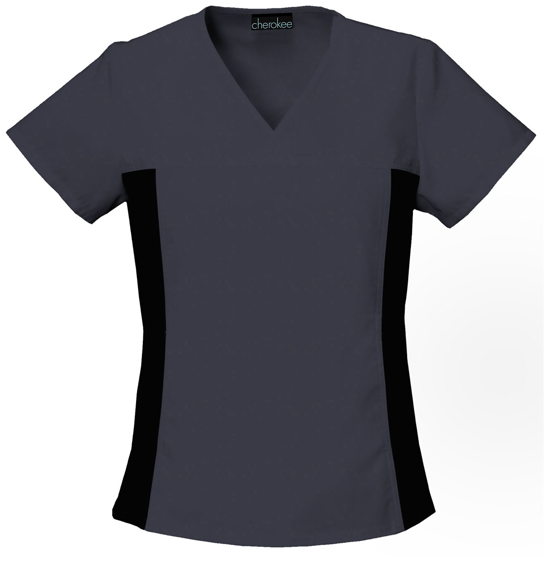 2874-V-Neck Knit Panel Top (Cherokee Flexibles)