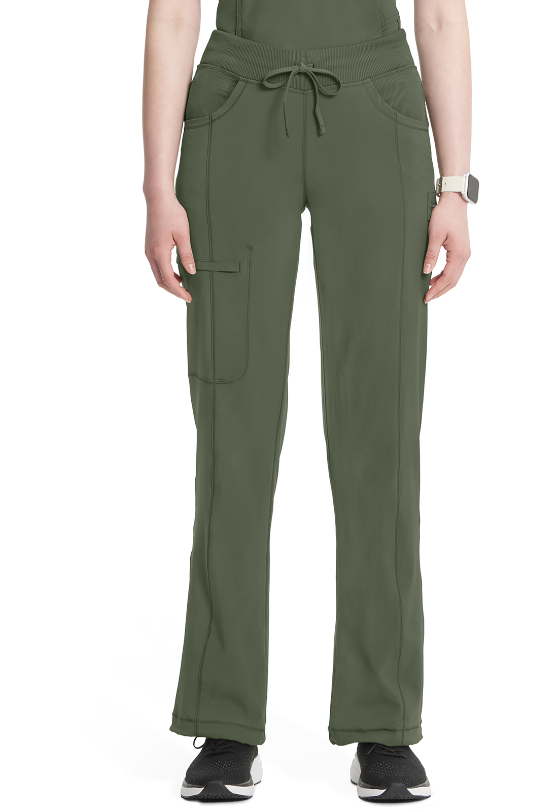 Infinity 1123A Ladies Straight Leg Drawstring Knit Waist Cargo Scrub Pant - Antimicrobial-Infinity