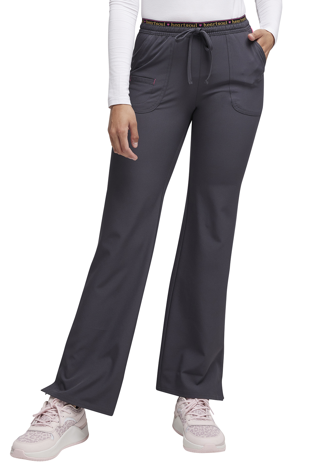 HeartSoul 20110 Ladies Heart Breaker Low Rise Drawstring Nursing Scrub Pant with 2 Pockets-Heartsoul