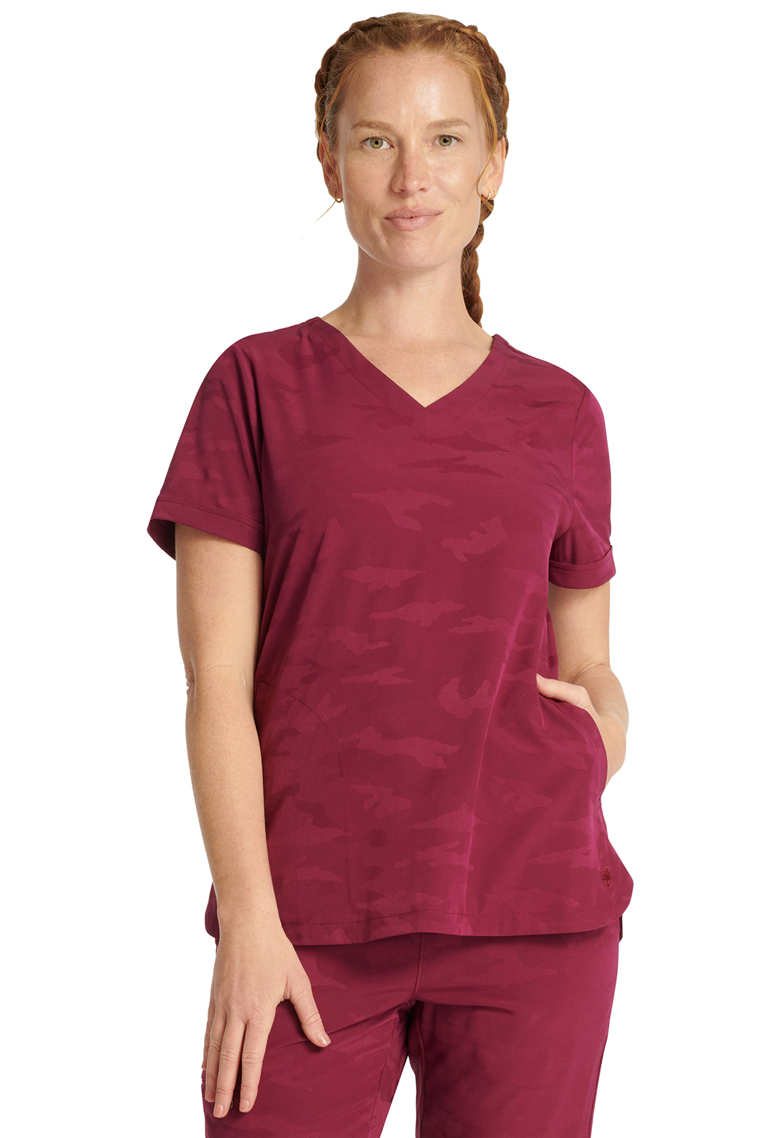 HH Purple Label Jacquard 2353 Joy Camo Medical Scrub Top-Healing Hands
