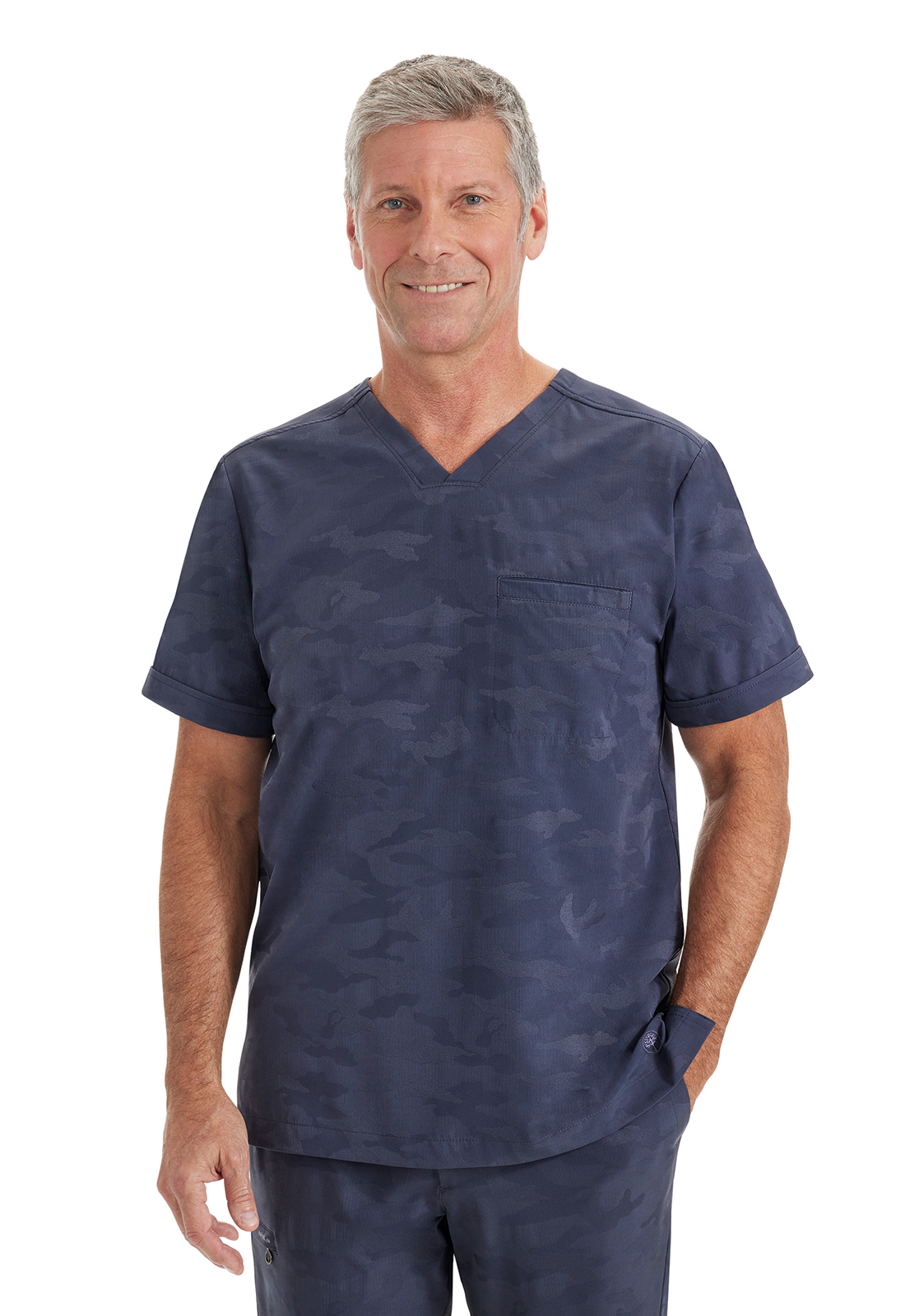HH Purple Label Jacquard 2360 Jack Men&#8216;s Camo Medical Scrub Top-Healing Hands
