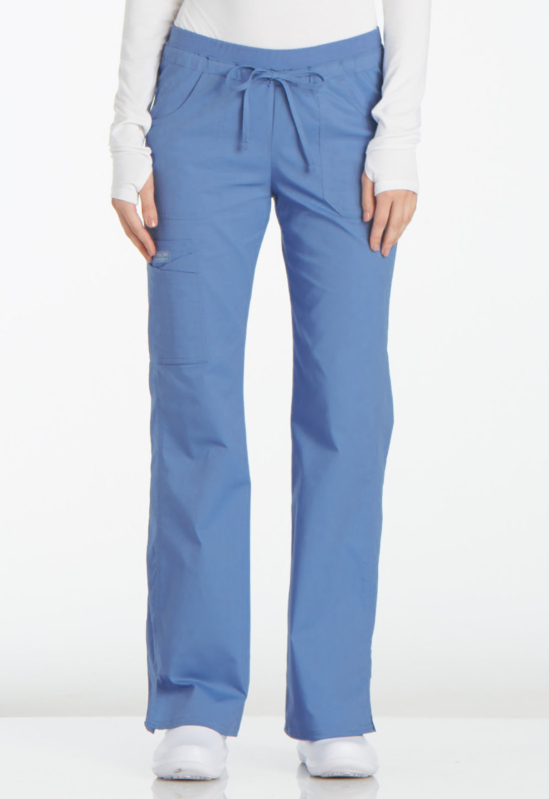 Core 24001 Ladies 4 Pocket Encased Elastic/Drawstring Low Rise Cargo Nursing Uniform Scrub Pants by Cherokee WorkWear-Cherokee Workwear