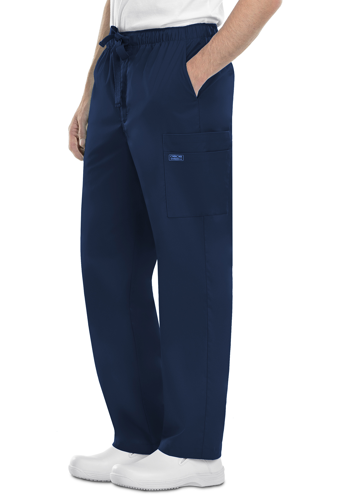Core 4243 Men&#8216;s 7 Pocket Elastic/Drawstring Zipper Fly Cargo Medical Scrub Pants by Cherokee WorkWear-Cherokee Workwear
