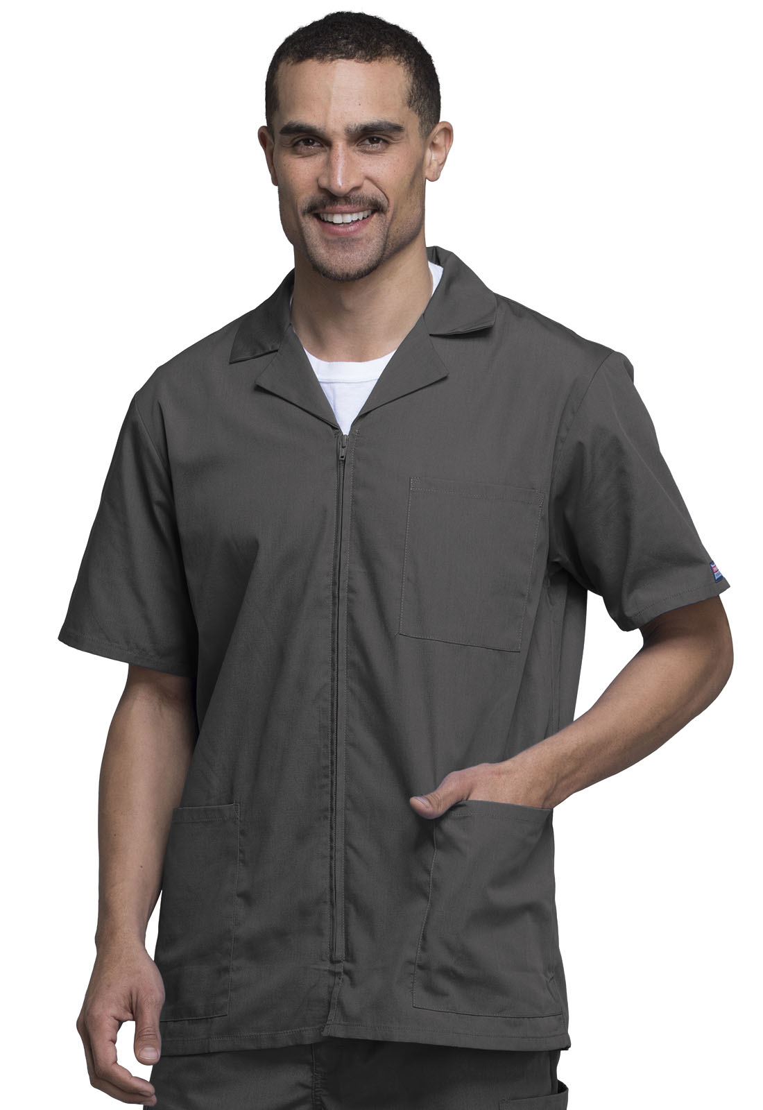 Cherokee Workwear Men's Zip Front Scrub Jacket  - 4300