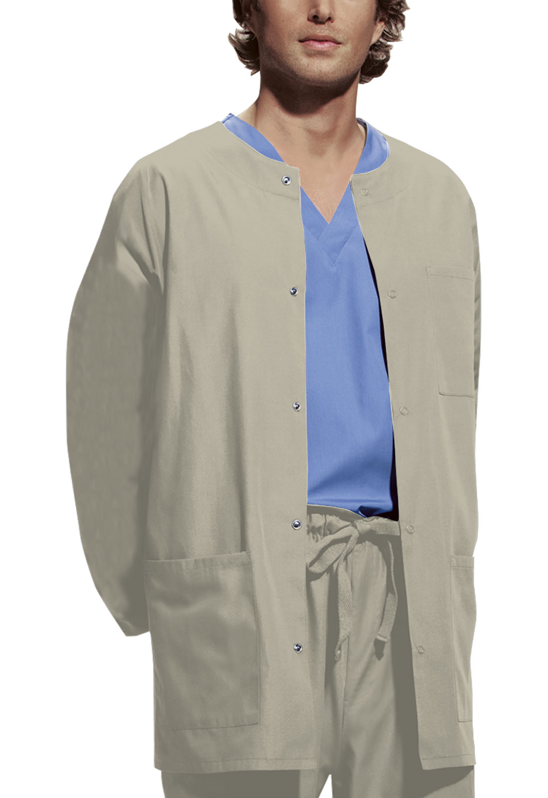 Cherokee Workwear Originals Men's Snap Front Warm-Up Scrub Jacket - 4450