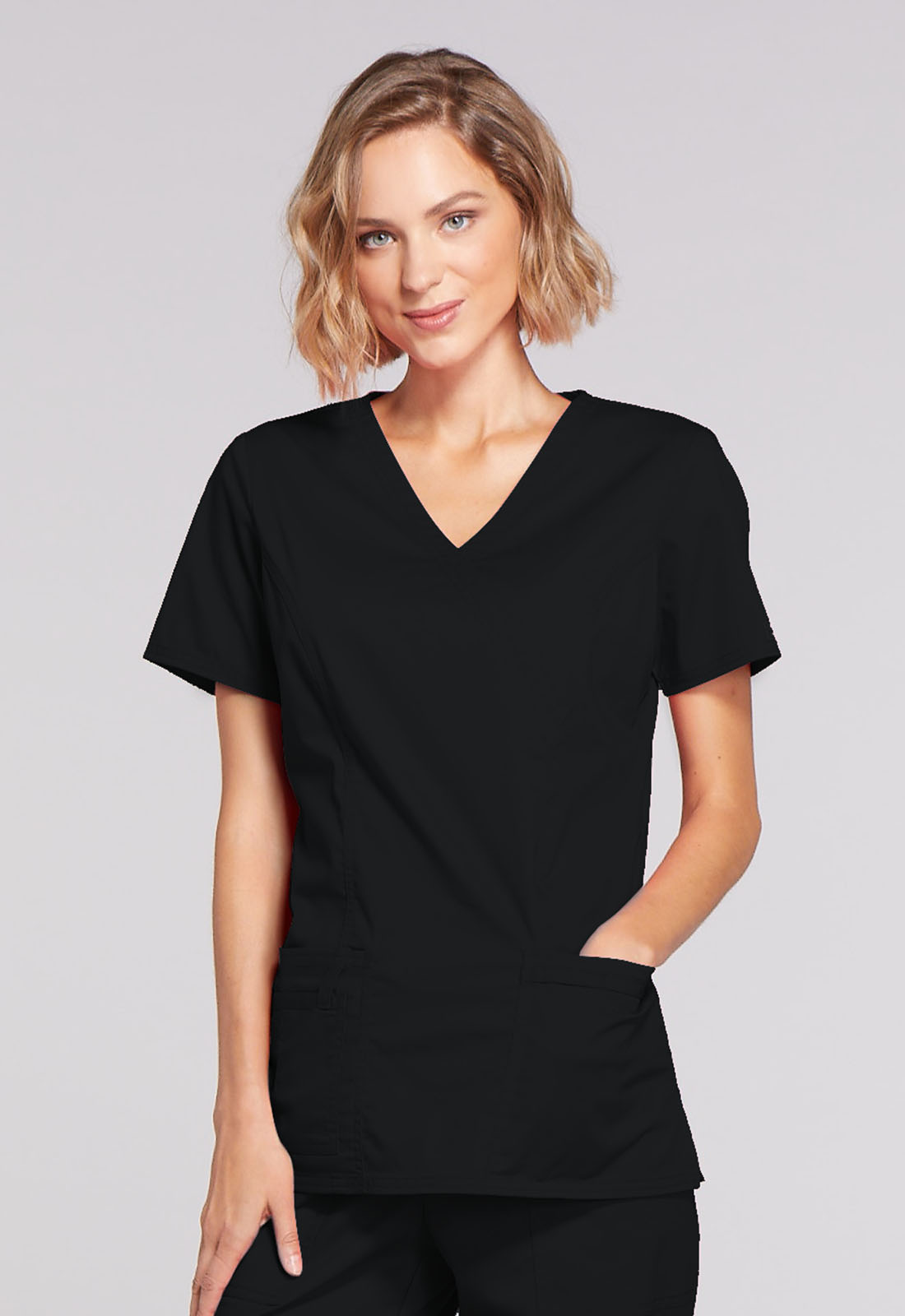 Mock Wrap Top-Cherokee Workwear