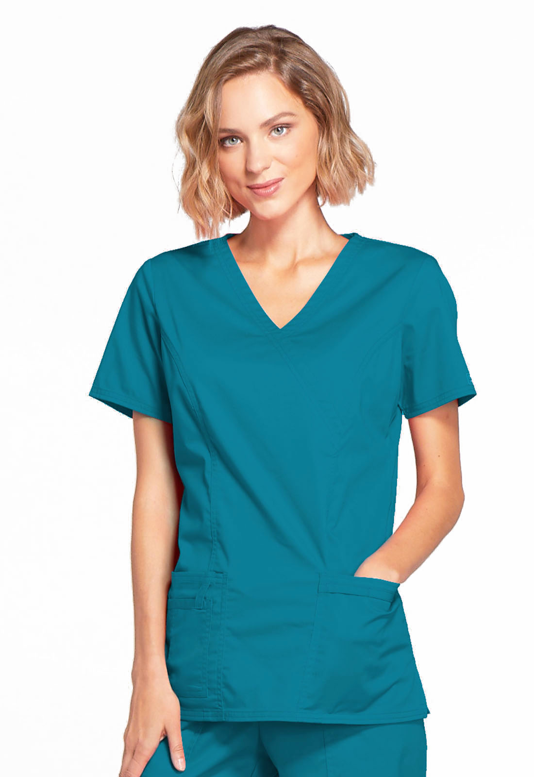 Core 4728 Stretch Mock Wrap Medical Scrub Top-Cherokee Workwear