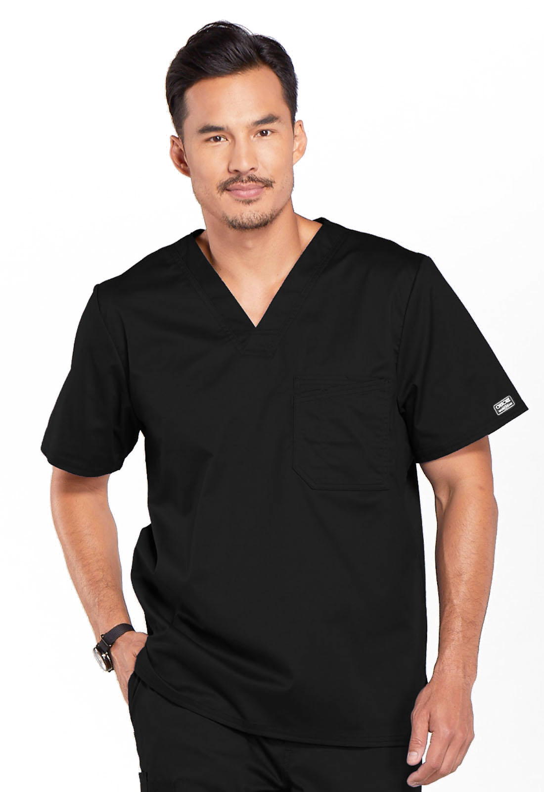 Cherokee Workwear Medical Mens WW Core Stretch 4743 Mens V-Neck Top-Cherokee Workwear