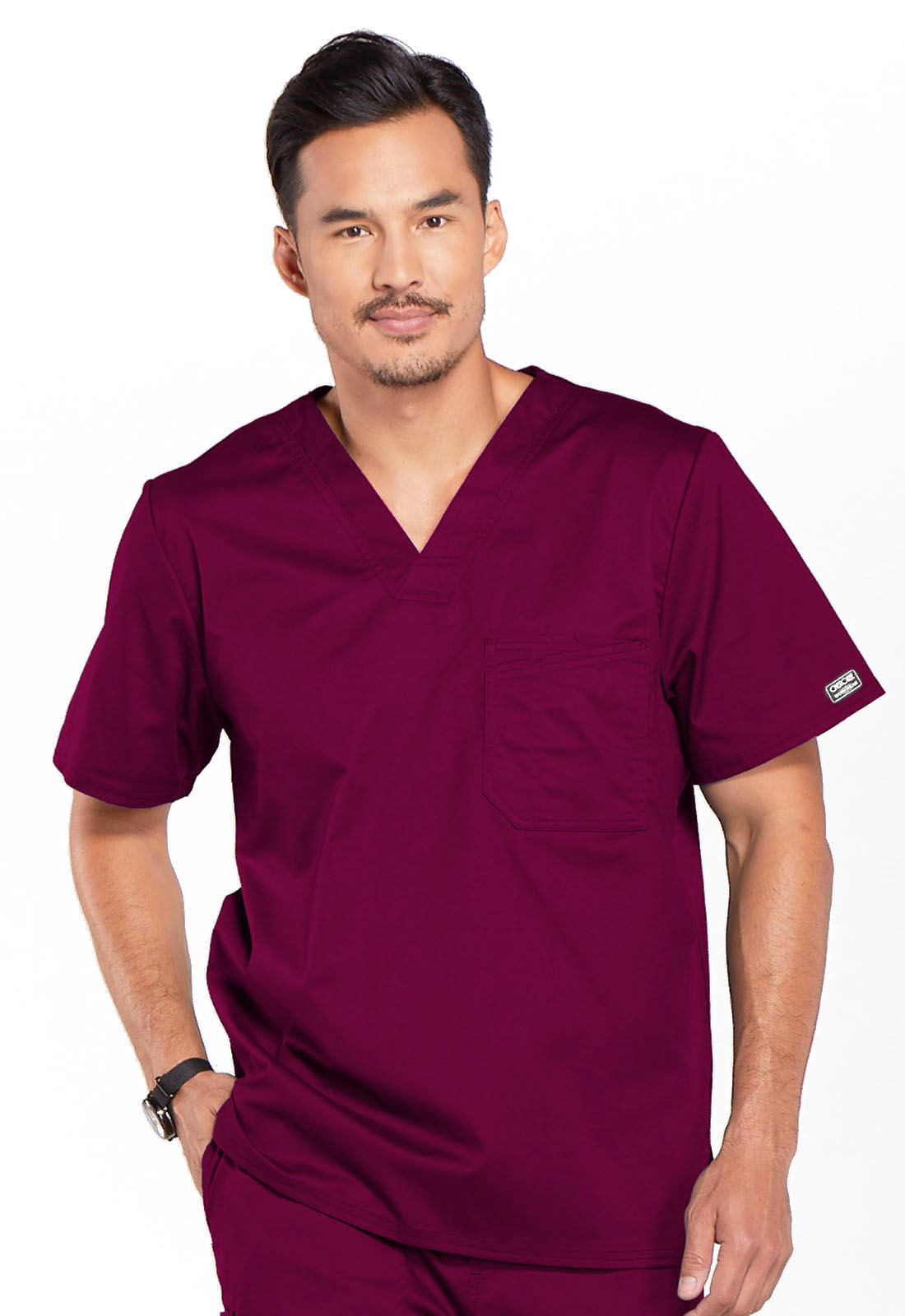 Core 4743 Men&#8216;s Double Breast Pocket V-Neck Nursing Scrub Top by Cherokee WorkWear-Cherokee Workwear