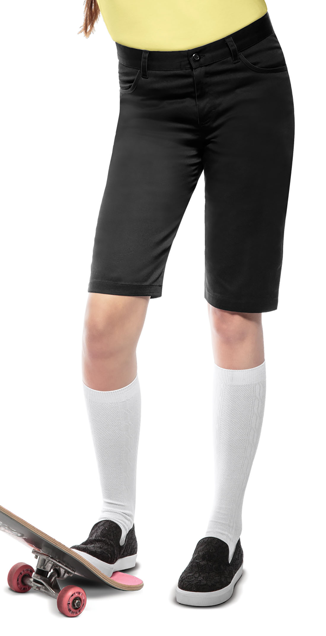 Classroom Juniors Stretch &#34;Matchstick&#34; Shorts-Classroom Uniforms