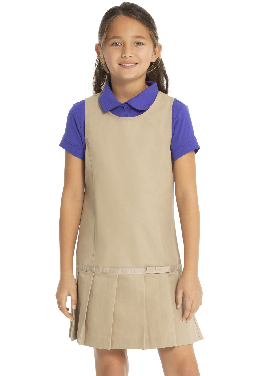 Real School Drop Waist Jumper w/Ribbon Bow-Real School Uniforms