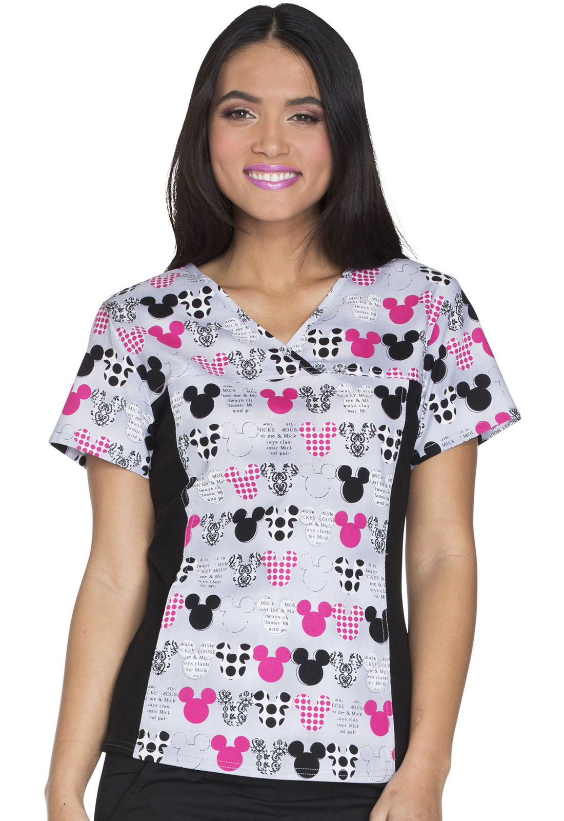 Tooniforms Disney Medical Tooniforms 6875C V-Neck Knit Panel Top-Tooniforms