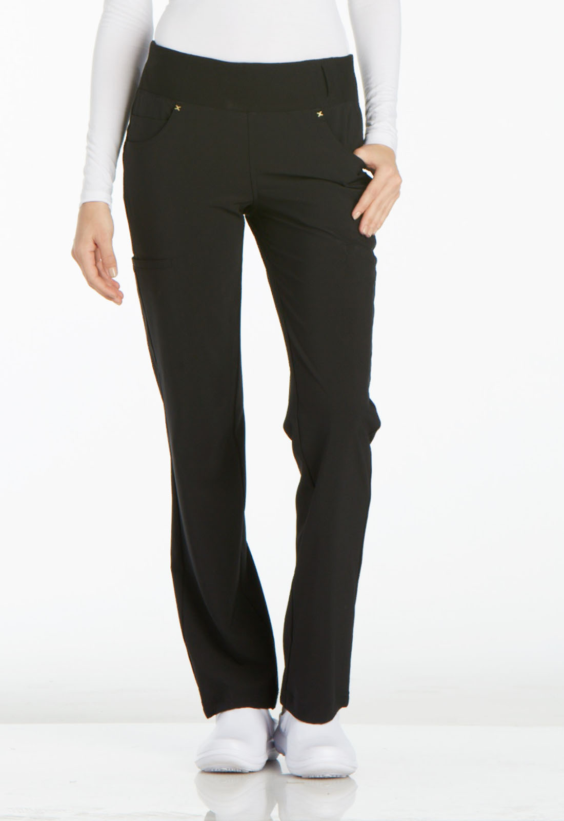 Mid Rise Straight Leg Pull-on Pant-Cherokee