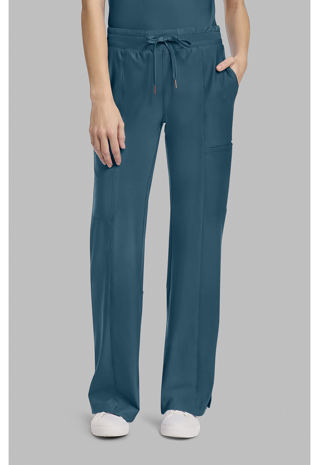 FORM CK026 Moisture Wicking 5-Pocket Stretch Cargo Scrub Pant with Side Vents and Wider Leg Styling-CHEROKEE