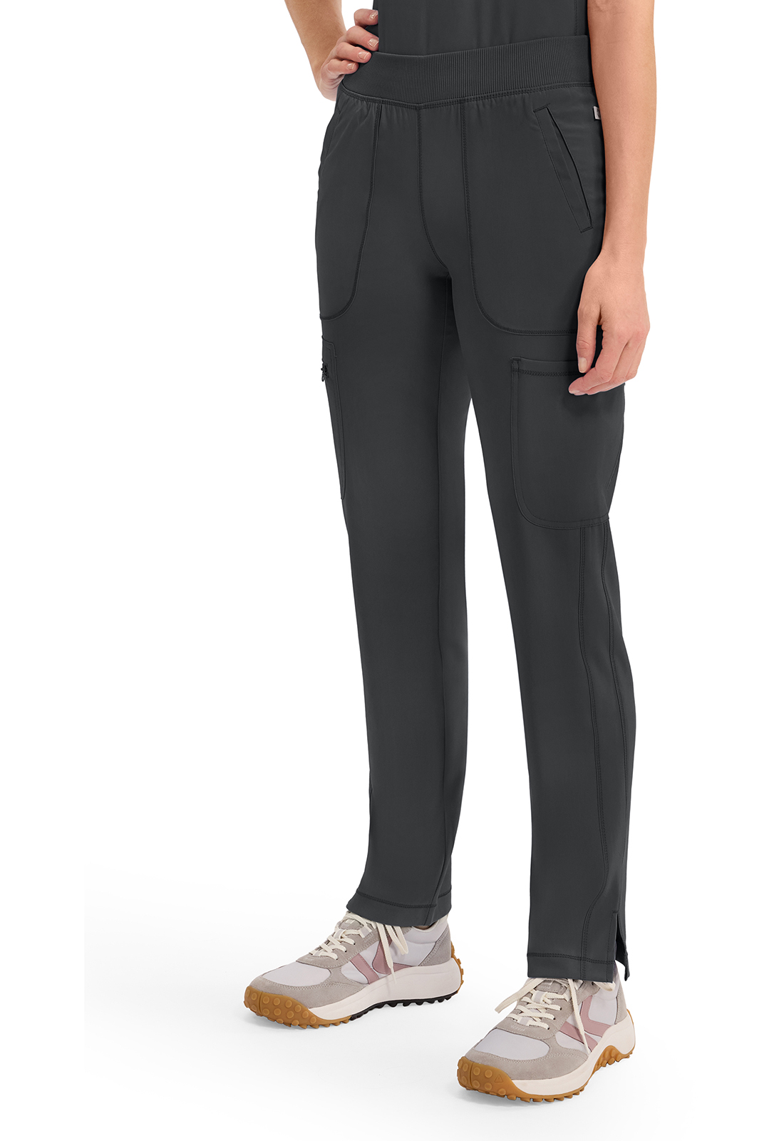 Pantaloni Cherokee Statement CK175 Donna Vita Media Gamba Affusolata - Tinta Unita Pewter, 2X-Large (Taglia Forte)
