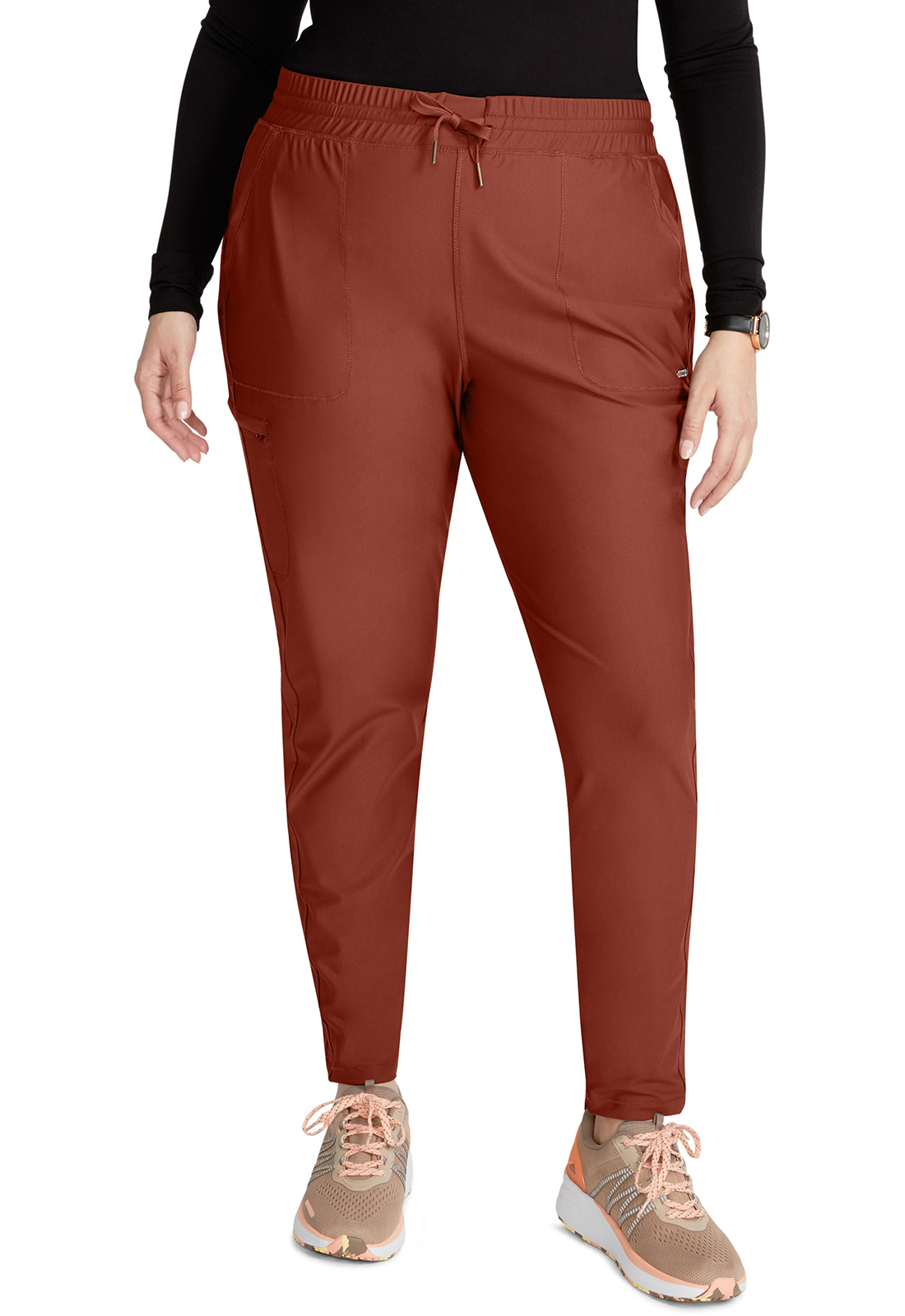 Cherokee Form Mid Rise Tapered Leg Drawstring Pant-Cherokee