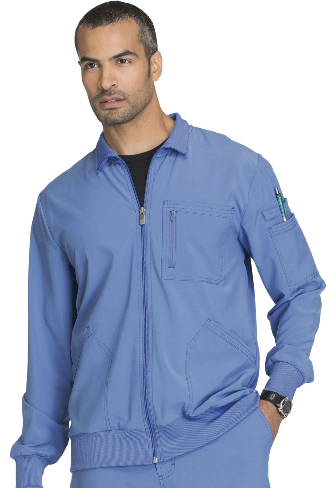 Cherokee Scrubs Men Zip Front Jacket CK305A WTPS White Free Shipping 