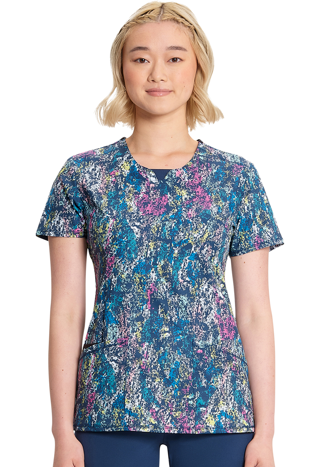 Infinity Round Print Neck Top-Infinity