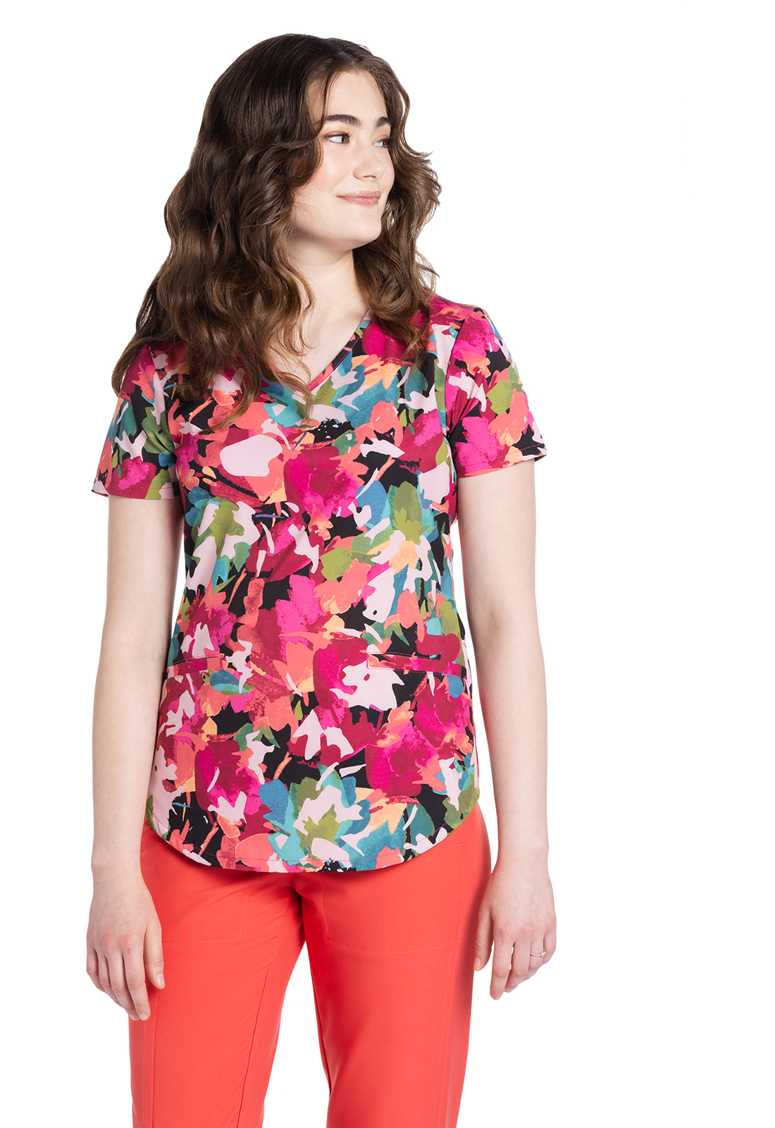 Cherokee Genuine V-Neck Print Top-Cherokee