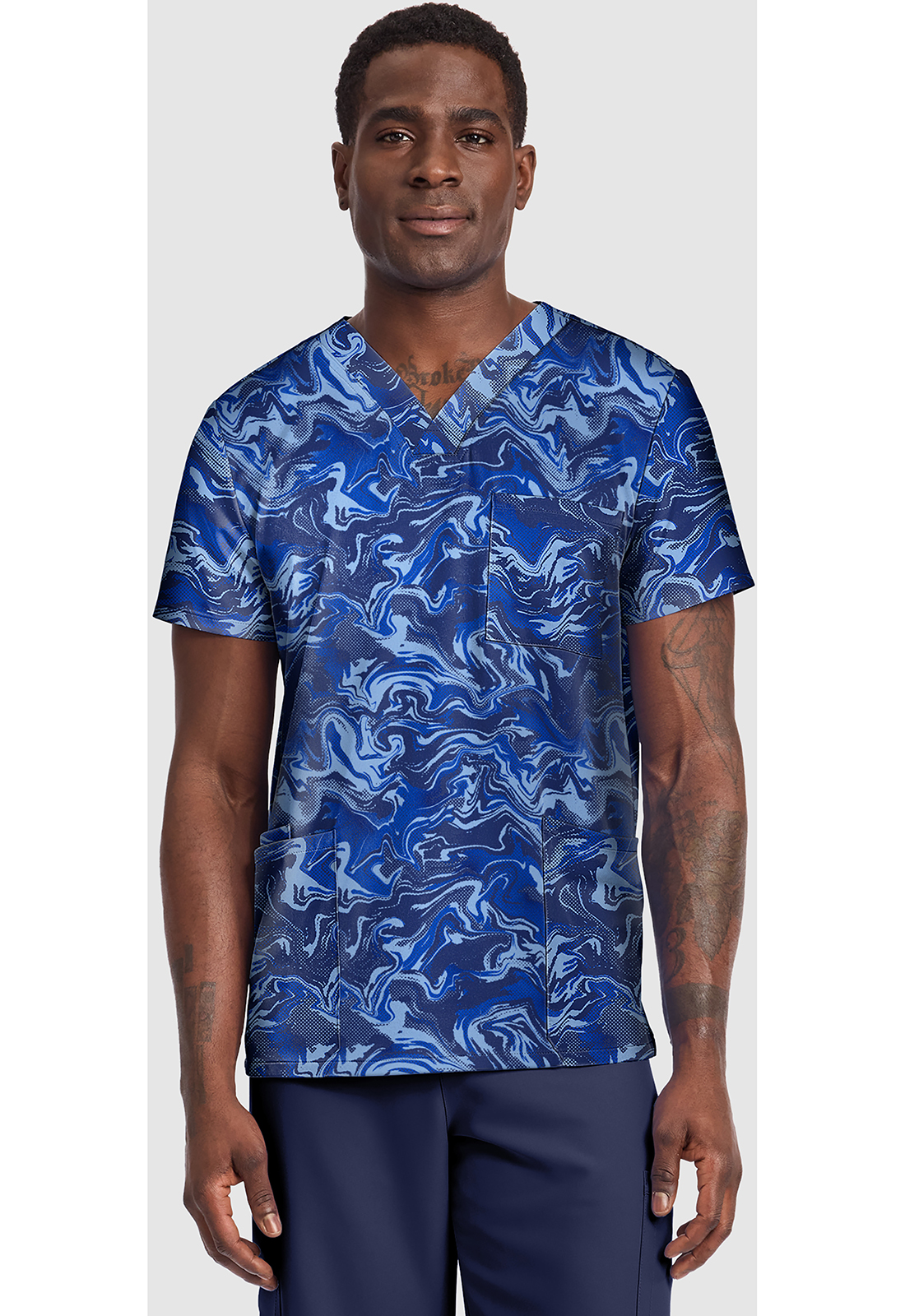 Unisex V-Neck Print Top
