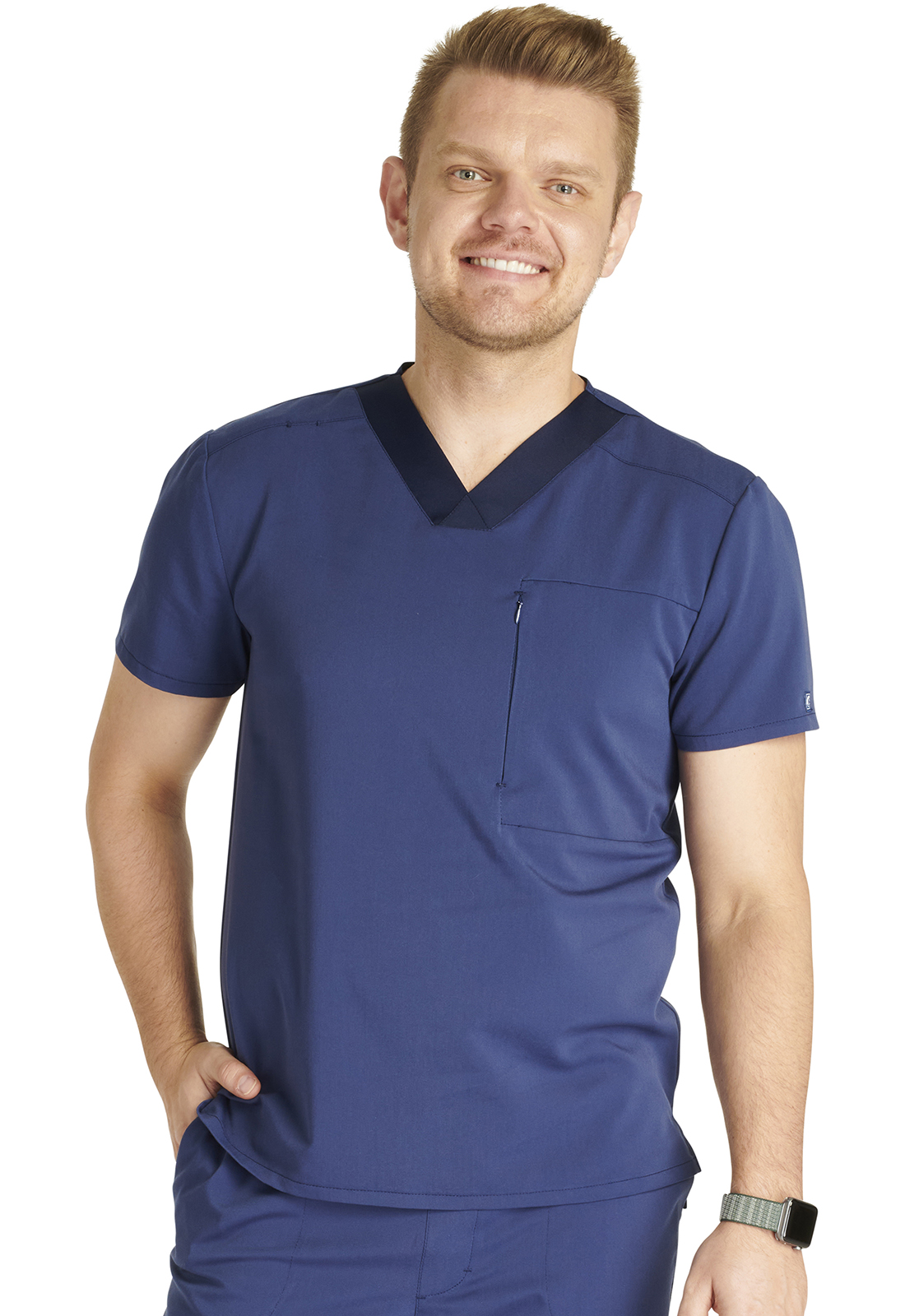 Atmos CK718A Men&#8216;s Zip Chest Pocket Medical Scrub Top Antimicrobial WSL-Cherokee