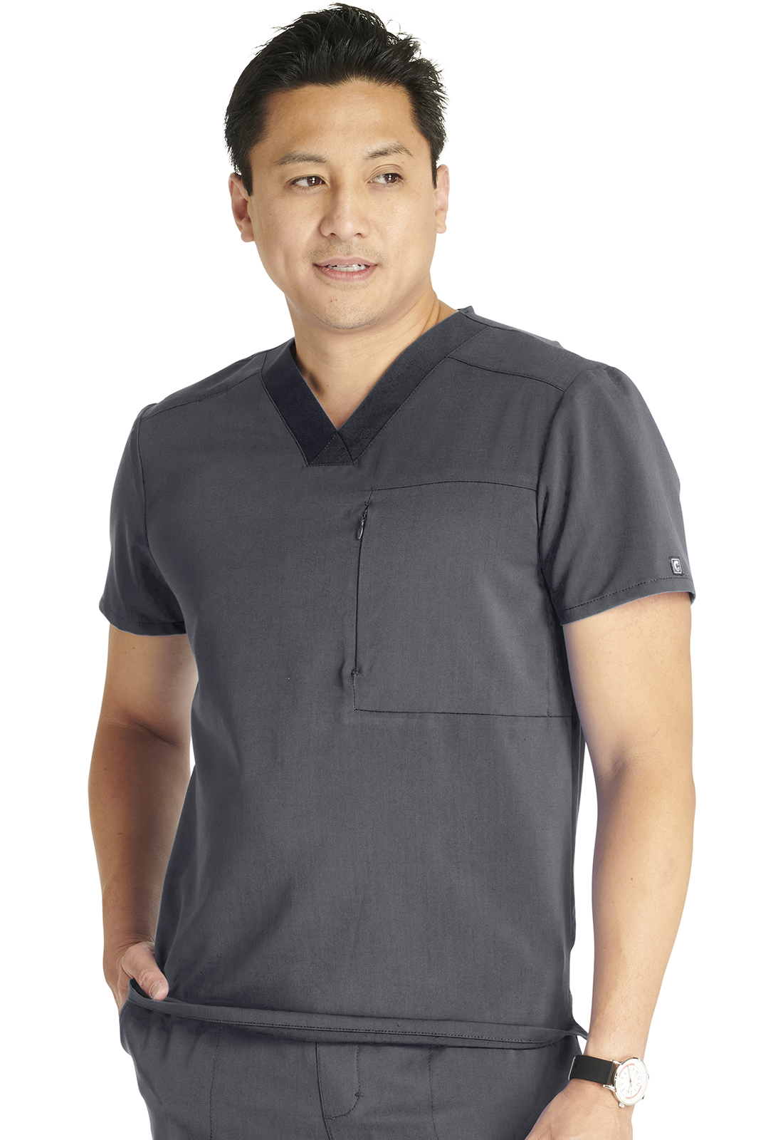 Atmos CK718A Men&#8216;s Zip Chest Pocket Medical Scrub Top Antimicrobial-Cherokee