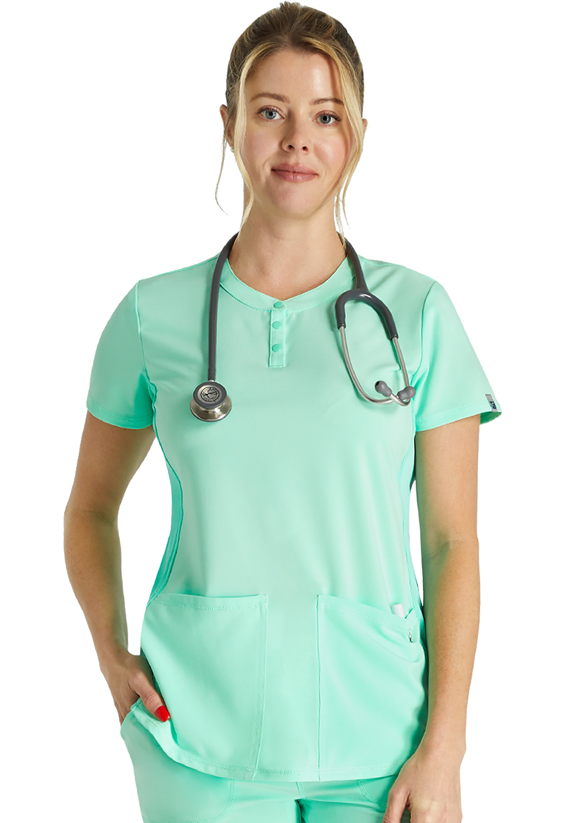 Cherokee Snap Front Henley Top-Cherokee
