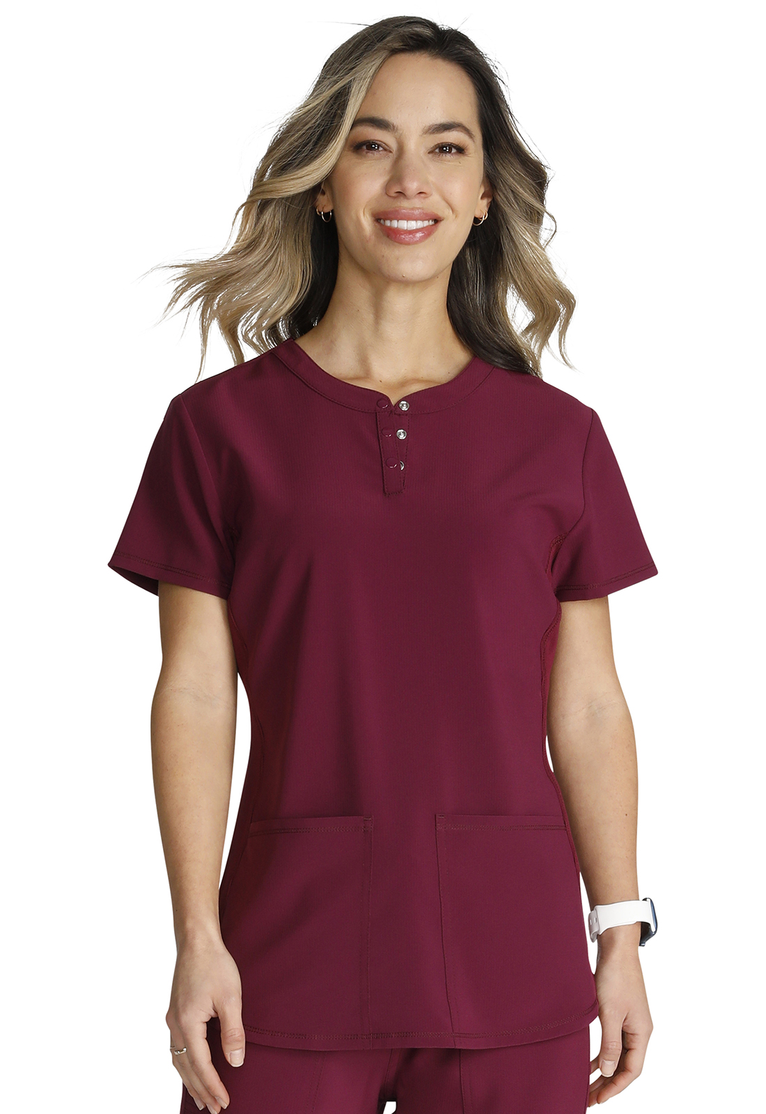 Cherokee Snap Front Henley Top-Cherokee