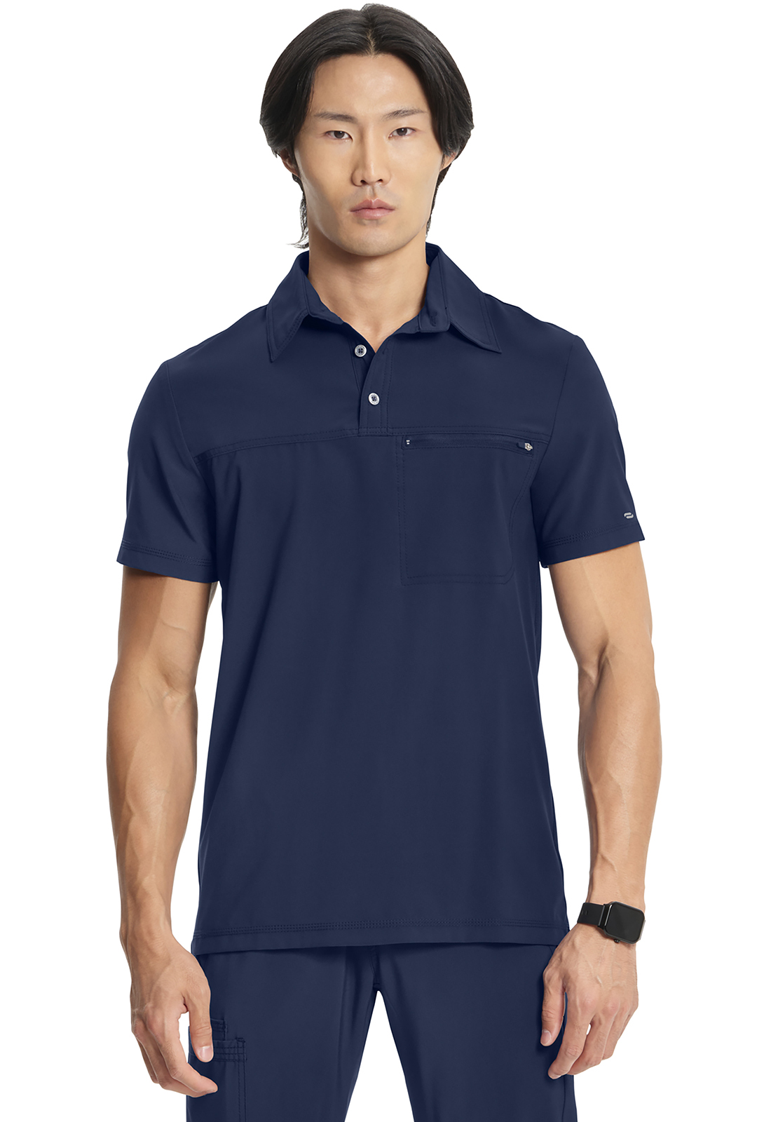 Infinity CK825A Men&#8216;s Polo Style Scrub Top with Rib Knit Back Side Panels - Antimicrobial -Infinity