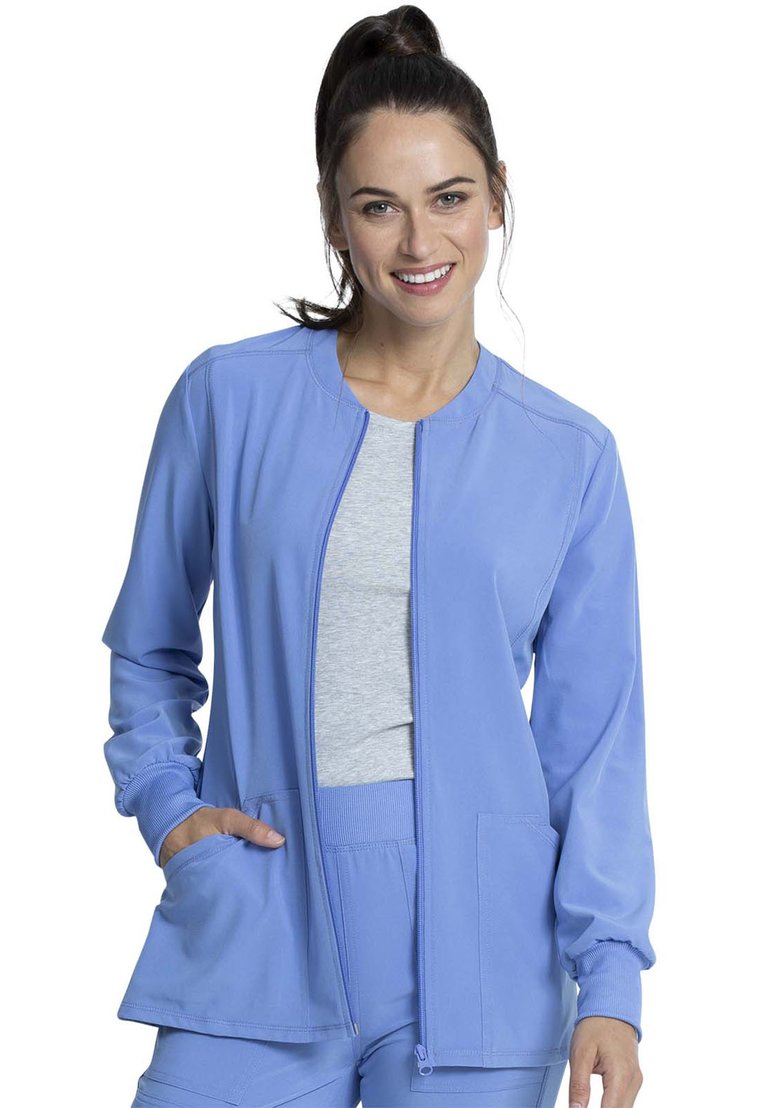 Allura CKA384 Women&#8216;s Zip Front 4 Pocket Eco-Friendly Medical Scrub Jacket-Cherokee