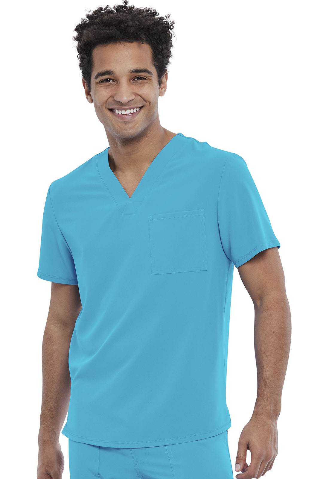 Allura CKA689 Men&#8216;s Odor Resistant Tuck-In Tuckable Back Zip Pocket Medical Scrub Top-Cherokee