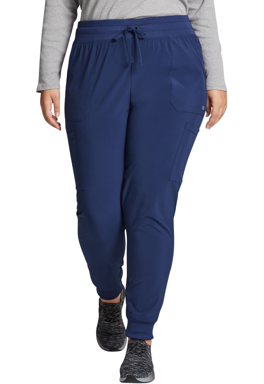 Dickies EDS Essentials DK065 Ladies Mid Rise 6 Pocket Jogger Scrub Pants with Rib Knit Covered Elastic Waist and Self Drawstring-Dickies