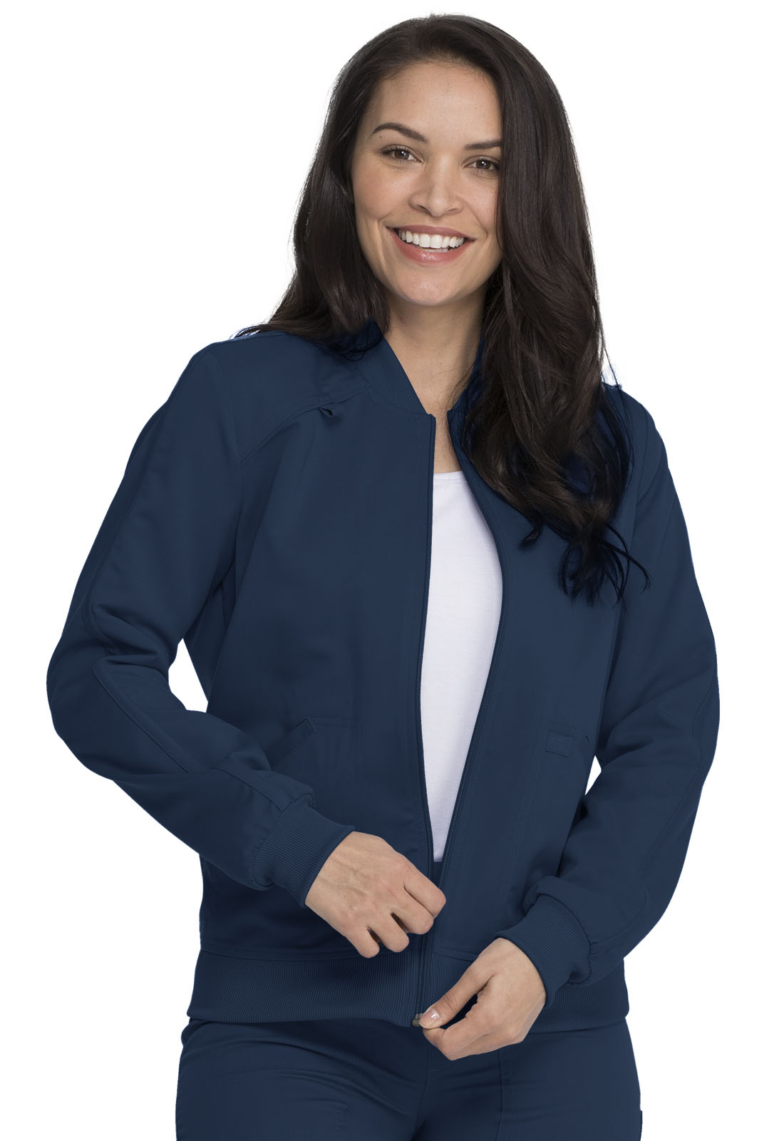 Balance - DK365 Ladies Zip Front Medical Nursing Scrub Jacket with Rib Knit Cuffs, Collar and Waistband by Dickies-Dickies