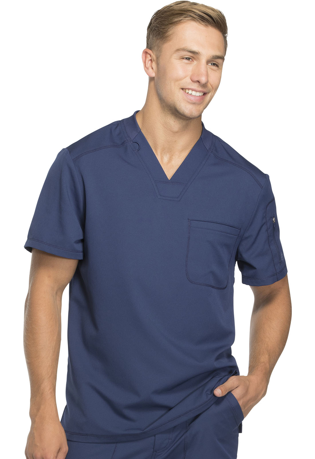 NEW Dickies Mens V Neck Scrub Top Navy Large FREE SHIPPING 