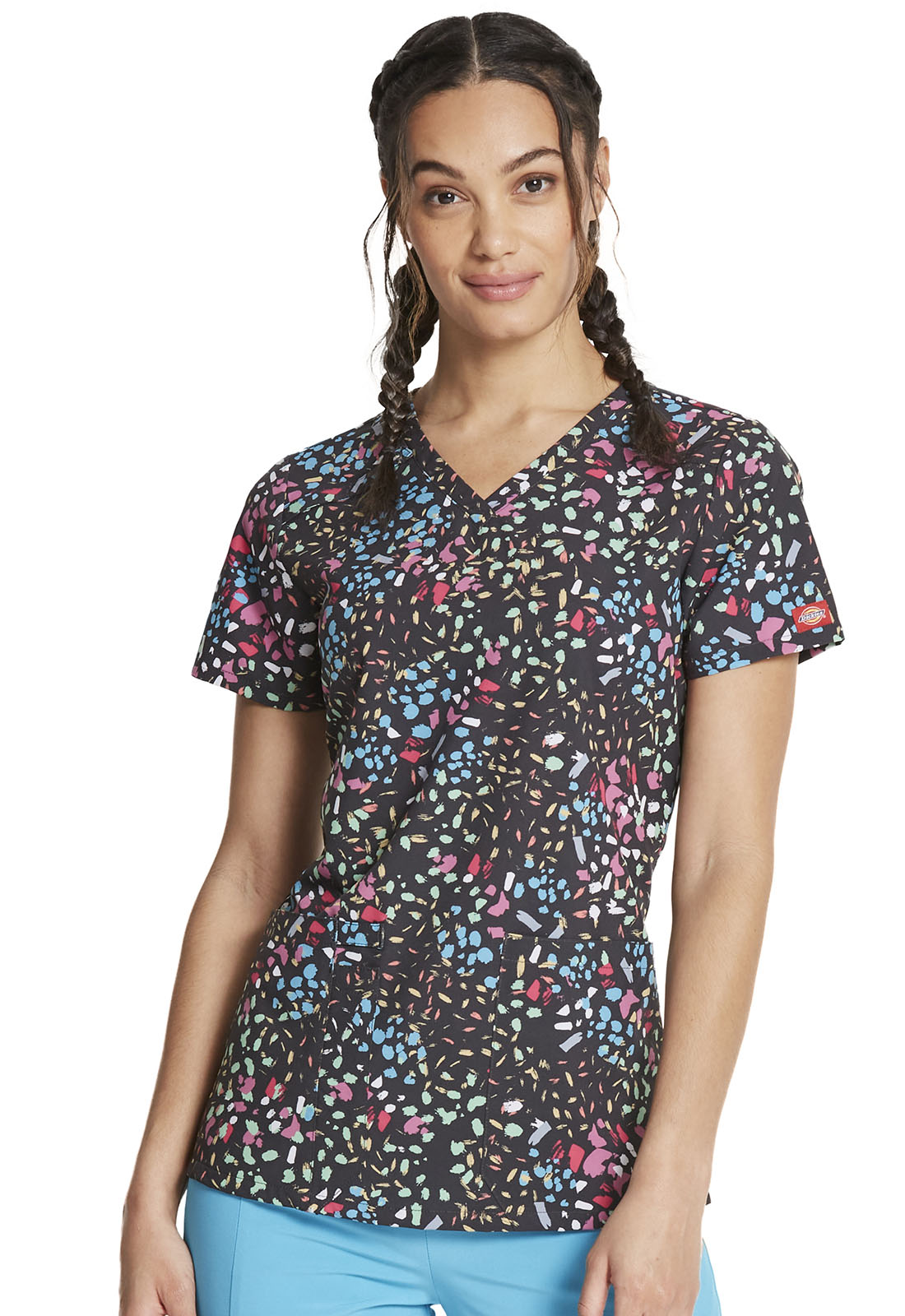Details about   Dickies Women’s Print Scrub Top DK616 ITOL V-Neck Medical Size XXS to L 