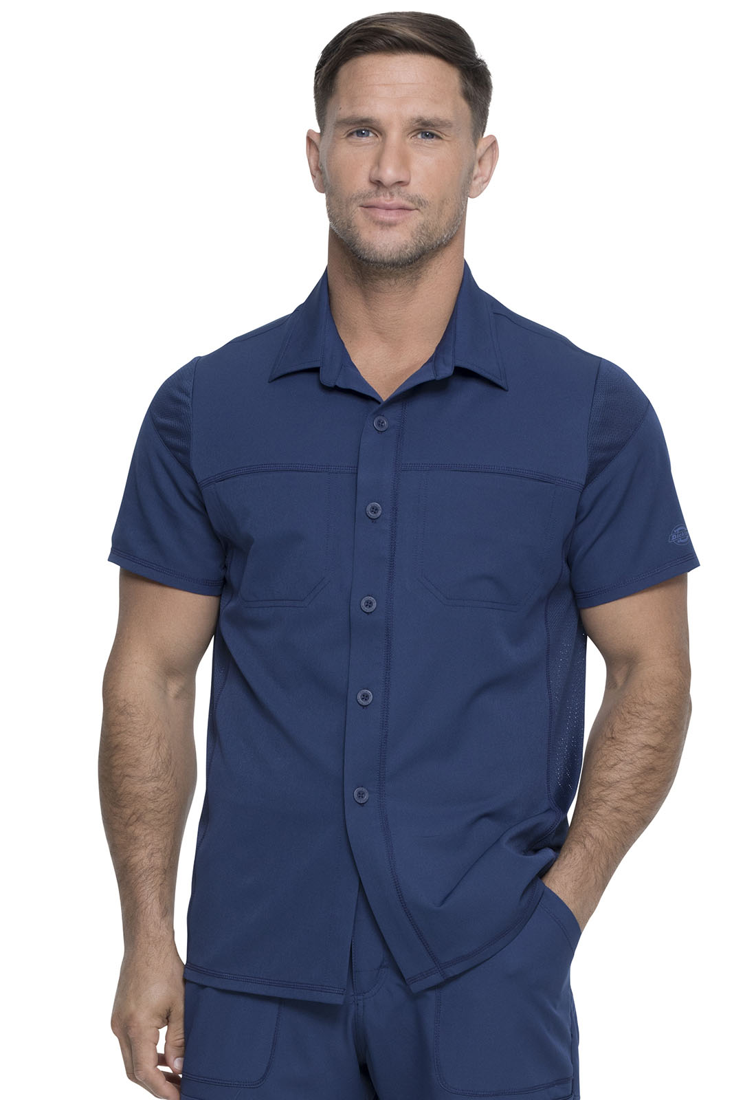 Dickies Medical Dynamix Mens Mens Button Front Collar Shirt-Dickies