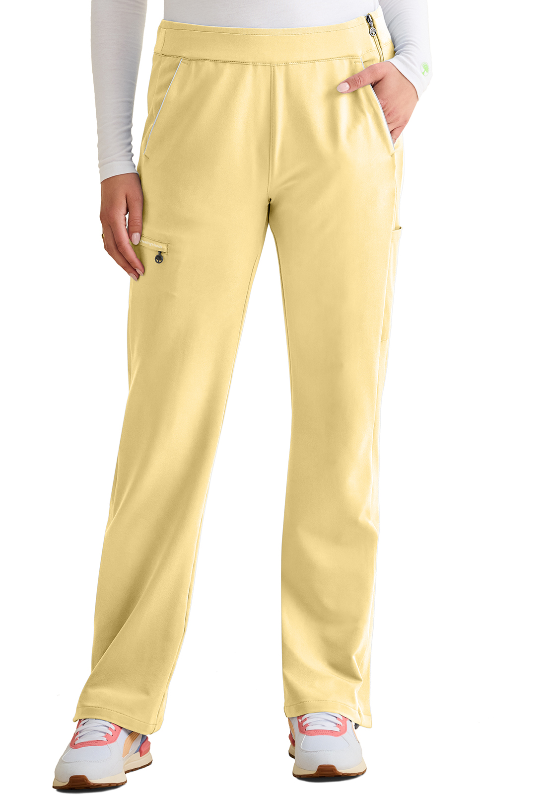  360 by Healing Hands HH100 NEW Nissa 6 Pocket Flat Front Side Zipper Style Medical Scrub Pant-Healing Hands