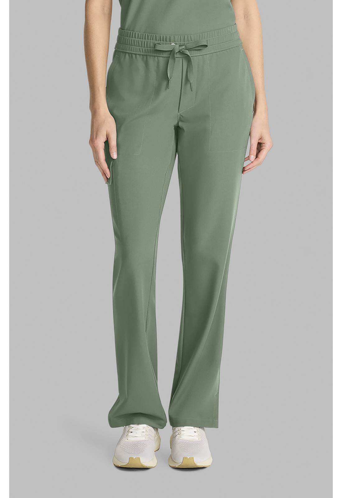 Mid Rise Drawstring Straight Leg