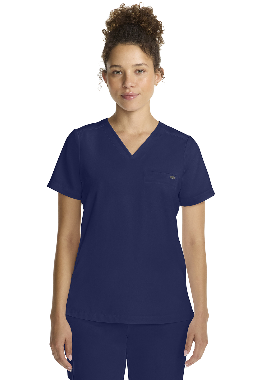 QUEST HH755 Women&#8216;s Pet Hair Resistant Tuck-in Tuckable 1 Pocket Scrub Top-Healing Hands