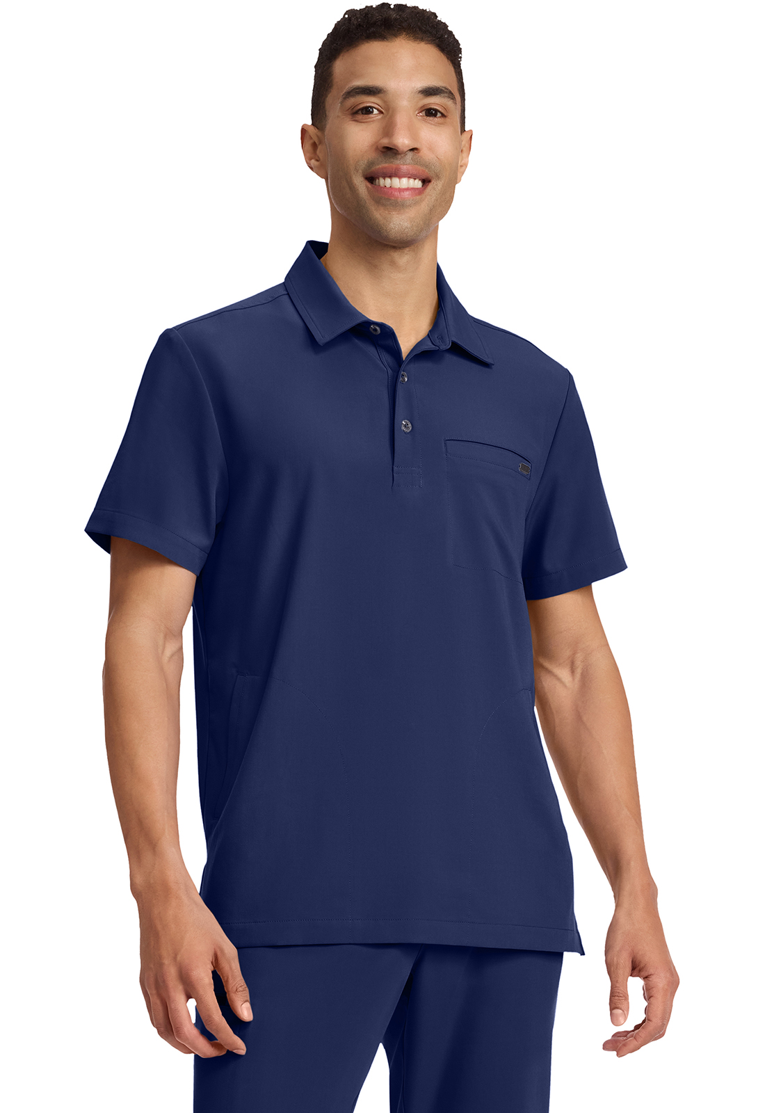 QUEST HH759 NEW Men&#8216;s 3-Pocket Odor Resistant Polo Collar Tuckable Scrub Top-Healing Hands