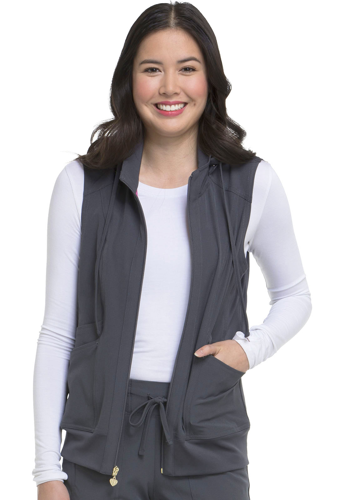 Heartsoul HS500 In-Vested Love Ladies Sleeveless Vest Warm Up with 4 Pockets and detachable hoodie-Heartsoul