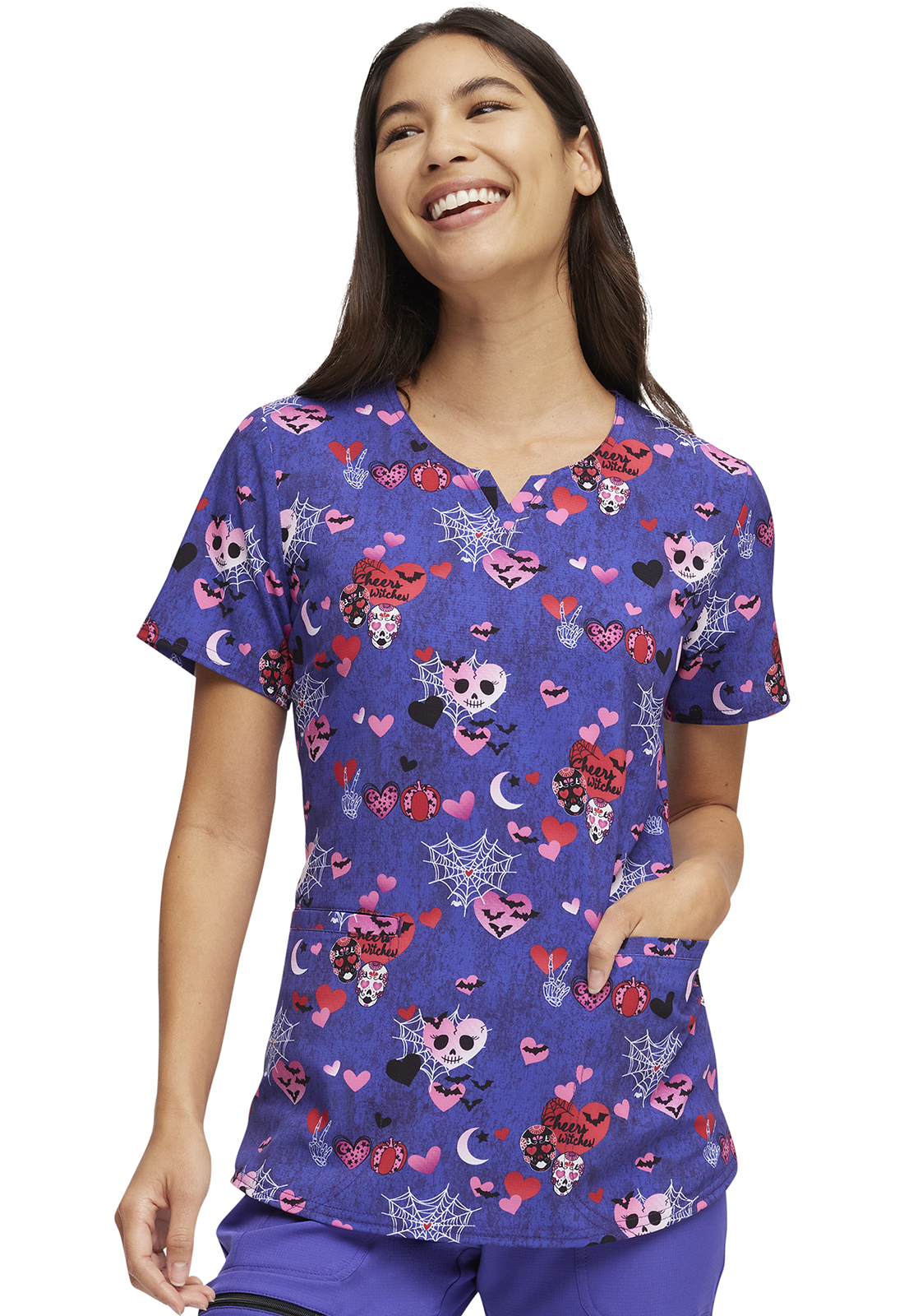 Heartsoul Halloween V-Neck Print Top-Heartsoul