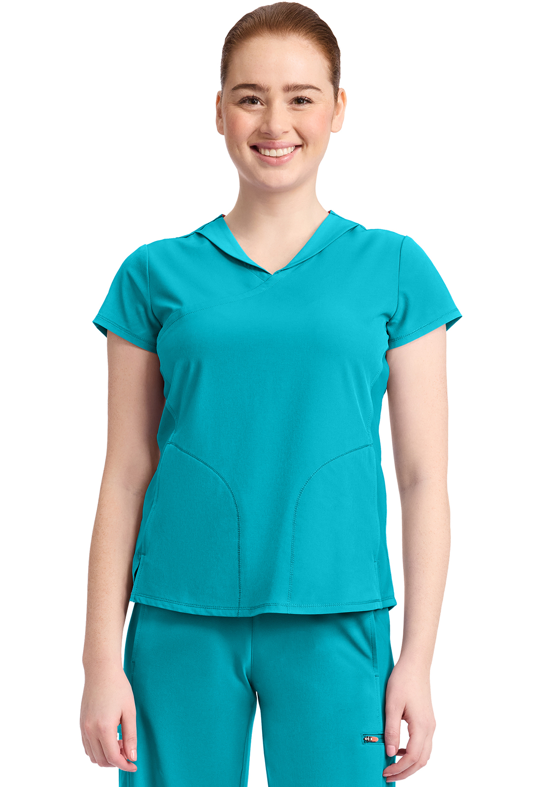 Infinity GNR8 Women&#39;s 2&#45;Pocket Mock&#45;Wrap V&#45;Neck Top-Infinity