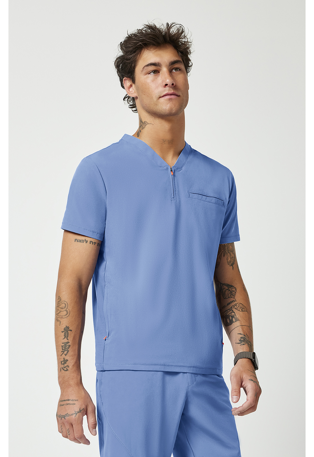 Infinity GNR8 IN702A Men's Partial Zip V-Neck Scrub Top | PROTX2