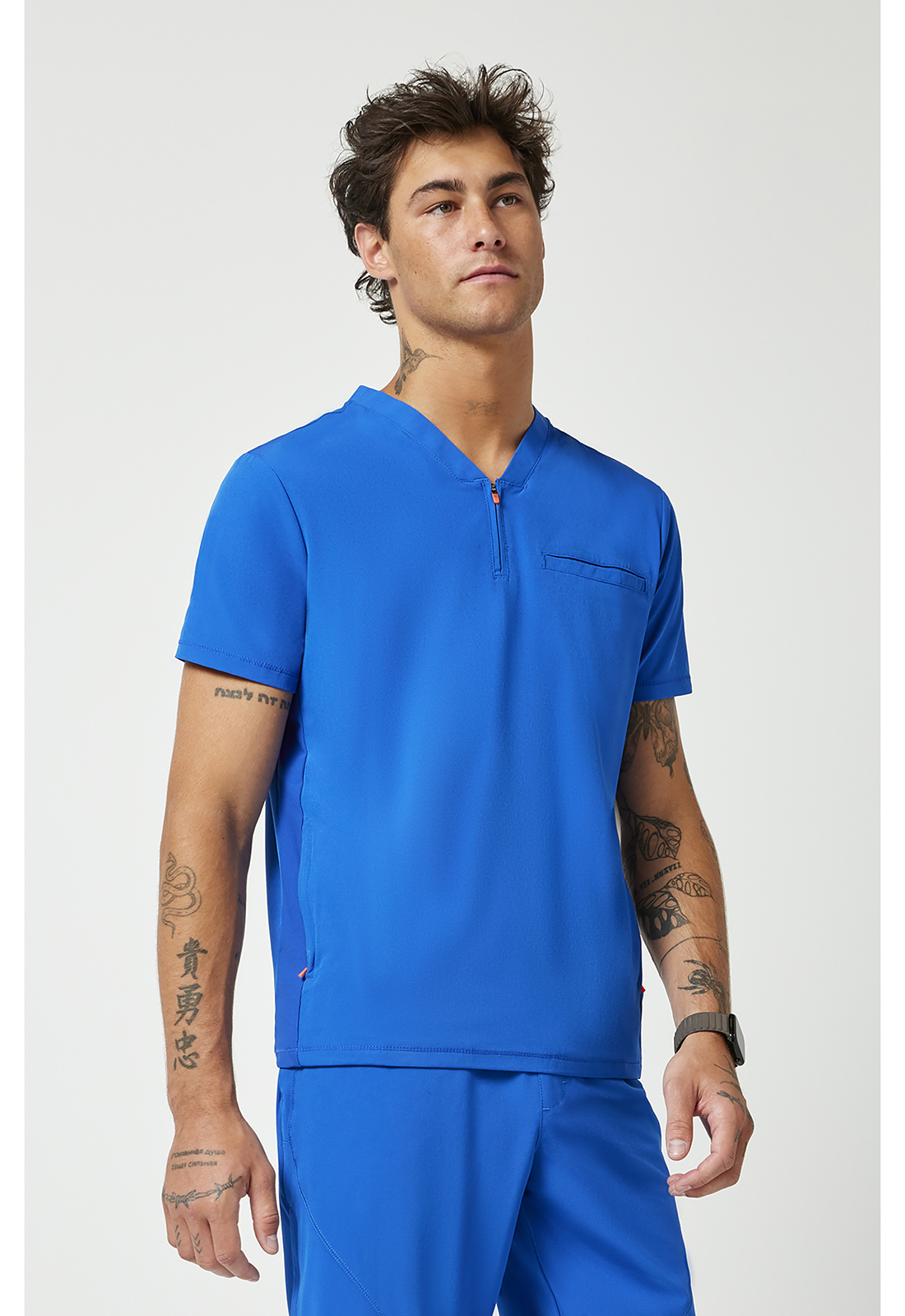 Infinity GNR8 IN702A Men's Partial Zip V-Neck Scrub Top | PROTX2