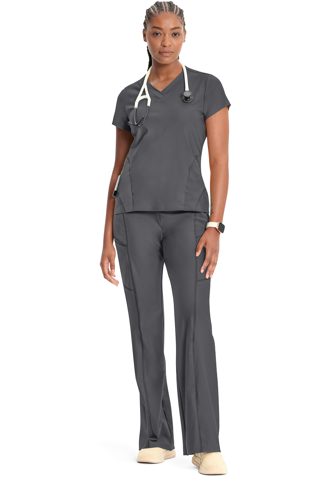 Buy Kinetic IN706A Knit 2 Pocket V-Neck Scrub Top - Antimicrobial