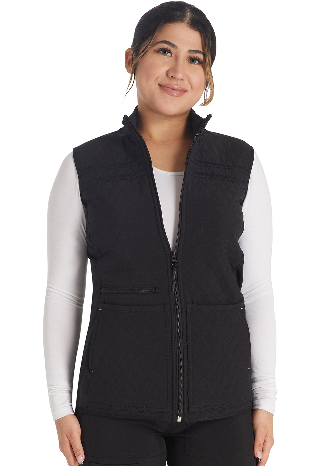 Zip Front Quilted Vest-Inspira