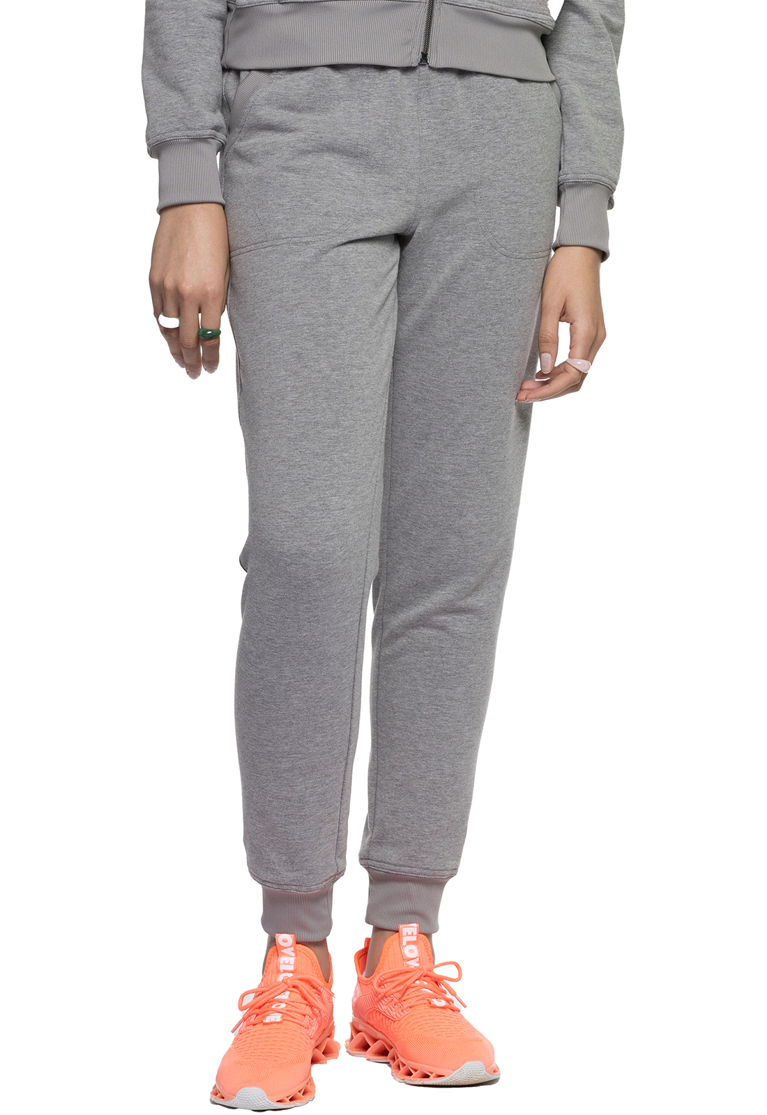 MC LIFESTYLE MC106 NEW - Ladies 2 Pocket Fleece Rib Knit Waist Natural Rise Jogger WSL-Med Couture