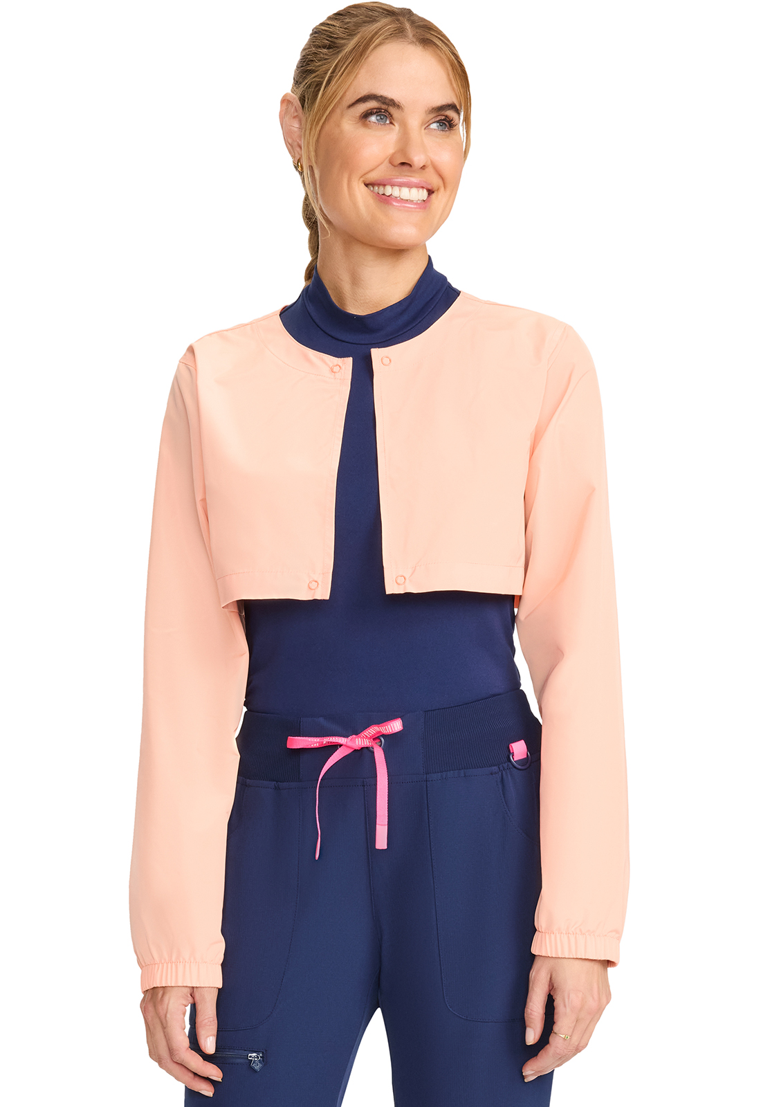 MC LIFESTYLE MC302 Ladies NEW 3 Pocket Convertible Windbreaker Scrub Jacket by Med Couture-Med Couture