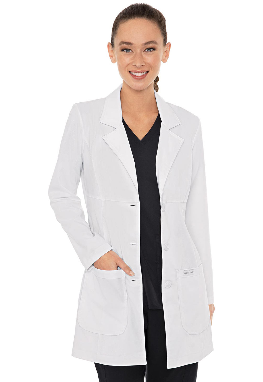 Empire Mid Length Lab Coat-Med Couture